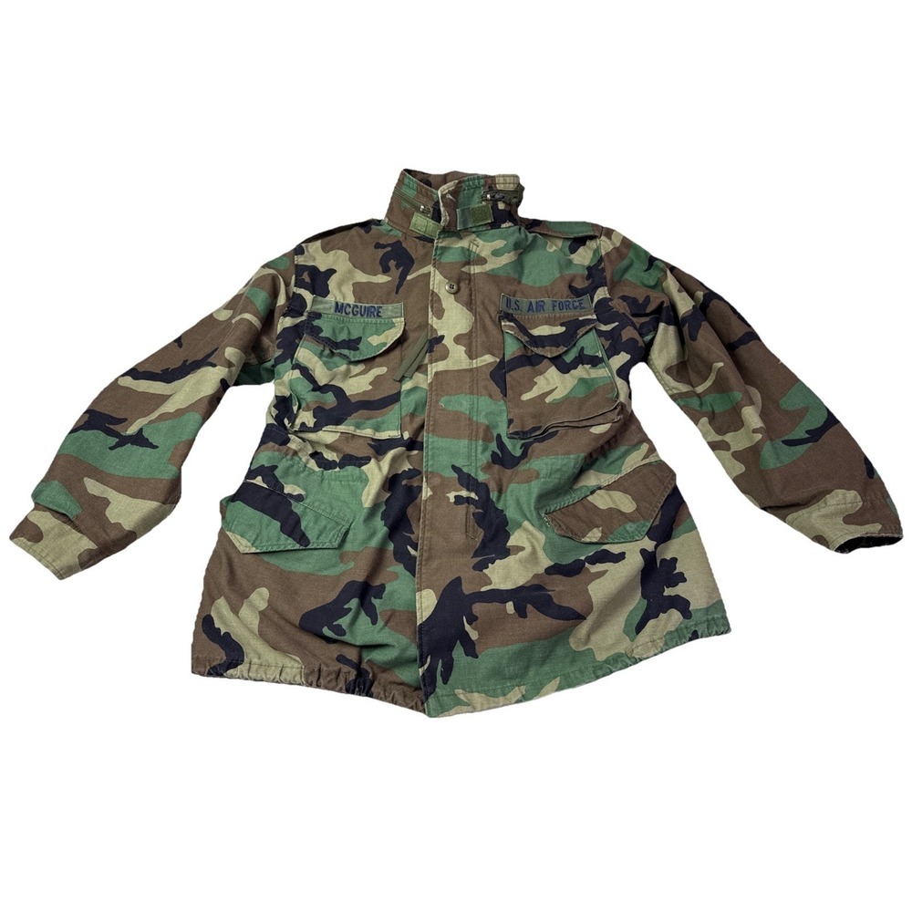 U.S. Military Cold Weather Woodland Field Camo Jacket Size MediumCoat 2b